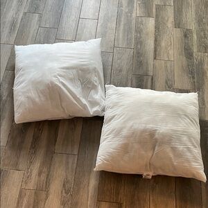 2 - 100% cotton pillow inserts 24” x 24”